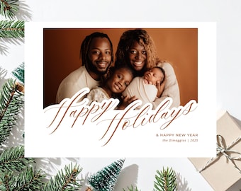 Frohe Feiertage klassische Feiertags-Weihnachtsfotokarte (7 Dateien in 1!)