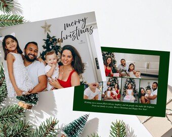 Klassische Kalligraphie-Urlaubs-Weihnachtsfoto-Karte