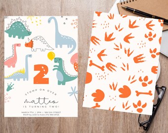 Dinosaurier Dino - Kundenspezifische Geburtstags-Einladung/Einladen
