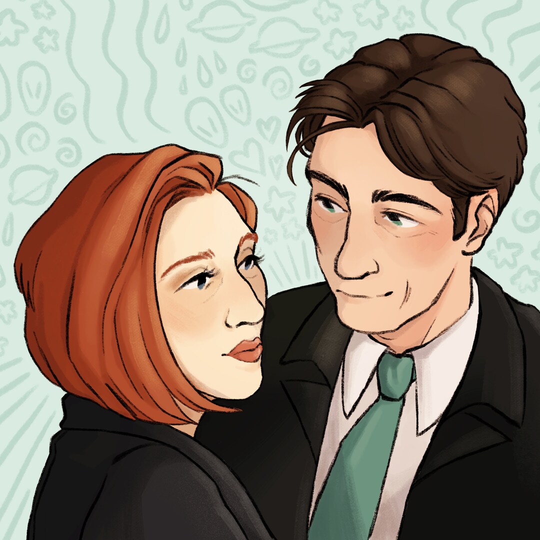 The X-files Fanart Print Mulder &amp; Scully - Etsy