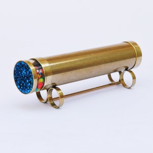 Handmade kaleidoscope, Large classic kaleidoscope, Gold brass kaleidoscope, Traditional kaleidoscope - COL