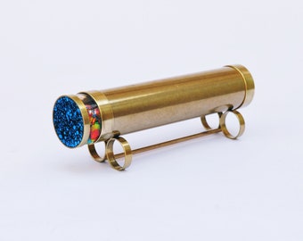 Handmade kaleidoscope, Large classic kaleidoscope, Gold brass kaleidoscope, Traditional kaleidoscope - COL