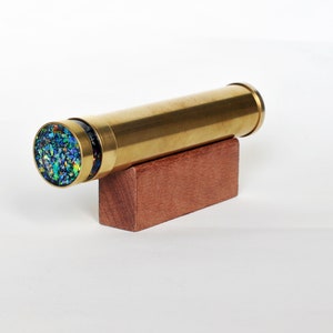 Classic Kaleidoscope "The Glowing Coral" - Gold Brass Kaleidoscope, Traditional Kaleidoscope, Christmas Gift Idea - CO