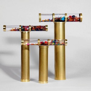 Giant Oil Kaleidoscope &quot;Giant waterfall&quot; - Gold Brass Kaleidoscope, Christmas Gift idea - OG