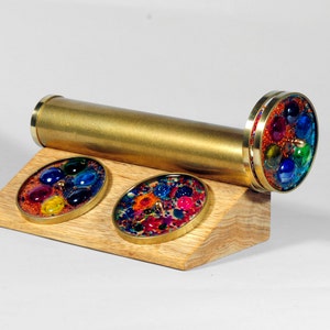 Giant Extra Wheels Kaleidoscope, Personalized gift idea, kaleidoscope with stand, Christmas gift ideas KGE image 1