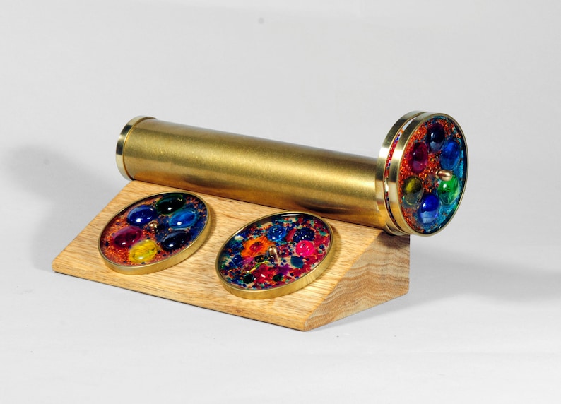 Giant Extra Wheels Kaleidoscope, Personalized gift idea, kaleidoscope with stand, Christmas gift ideas KGE image 1