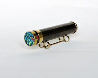 Classic kaleidoscope, Dark brass kaleidoscope, Gift Idea, Traditional toy - CO