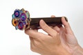 Long flower wheels Kaleidoscope "Large Lotus" - Unique Brass Kaleidoscope, Gift Ideas - KLF product logo