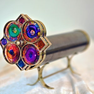 Super Giant Flower wheels Kaleidoscope &quot;The Rose Window&quot; - Brass Kaleidoscope, Wedding Gift, Mother&#39;s day gift - KSGF