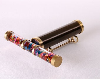 Short Oil Dark Brass Kaleidoscope, Hostess Gift - OS