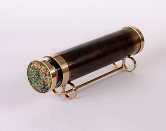 Large Classic Kaleidoscope, Traditional Kaleidoscope, Dark Brass Kaleidoscope, Personalized gift - COL