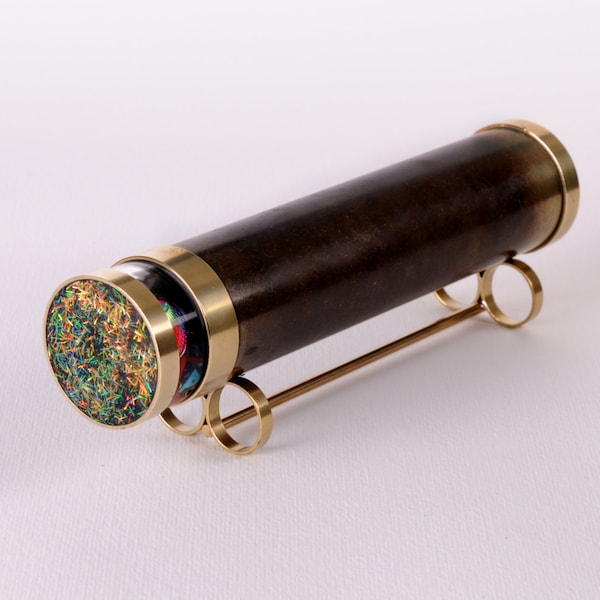 Large Classic Kaleidoscope, Traditional Kaleidoscope, Dark Brass Kaleidoscope, Personalized gift - COL