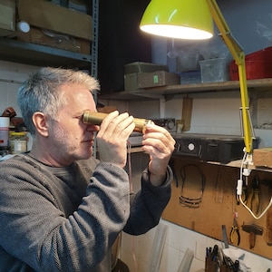 Caleidoscopio classico, Caleidoscopio in ottone dorato, Caleidoscopio tradizionale, Idea regalo di Natale CO immagine 10