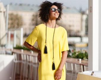 Effortlessly Chic Yellow Maxi Summer Dress - Sustainable, Handmade, and Versatile