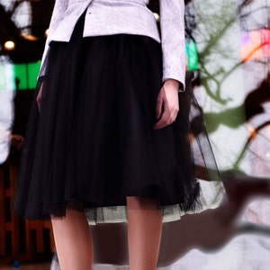 Tulle skirt, tutu skirts, midi skirt, womans skirts, black tutu skirt, full skirt, grey tutu skirt, plus size, made to order image 2