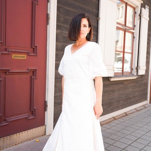 Summer white maxi dress M-L size image 8