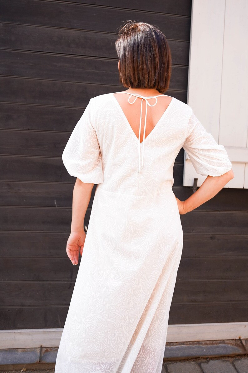 Summer white maxi dress M-L size image 1