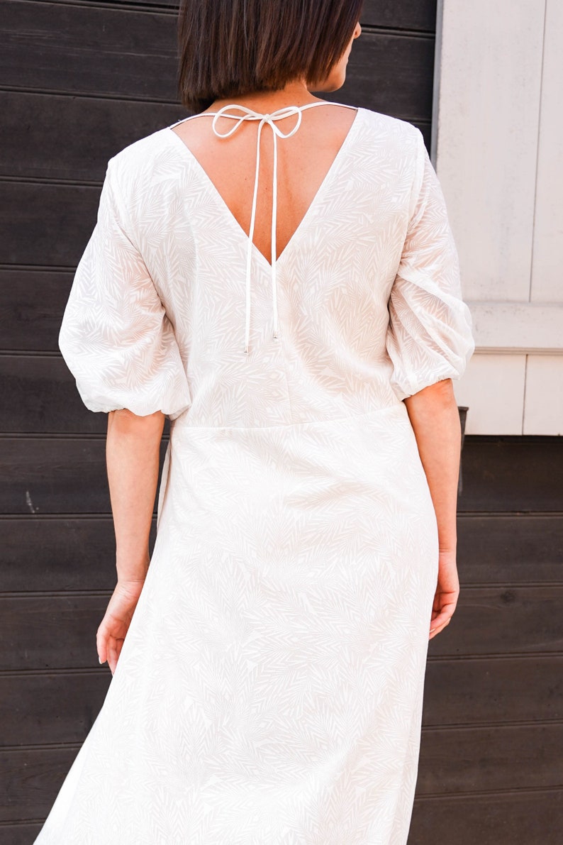 Summer white maxi dress M-L size image 5