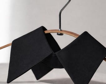Cuello desmontable de algodón negro - Cuello minimalista con capas