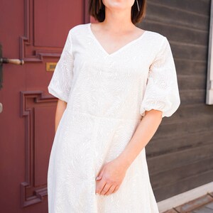 Summer white maxi dress M-L size image 9