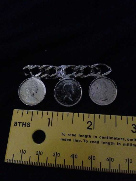 Canadian 1 cent coins vintage brooch - image 4