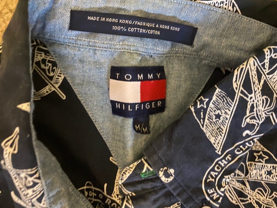 Vintage 1990s Tommy Hilfiger navy blue button dow… - image 3