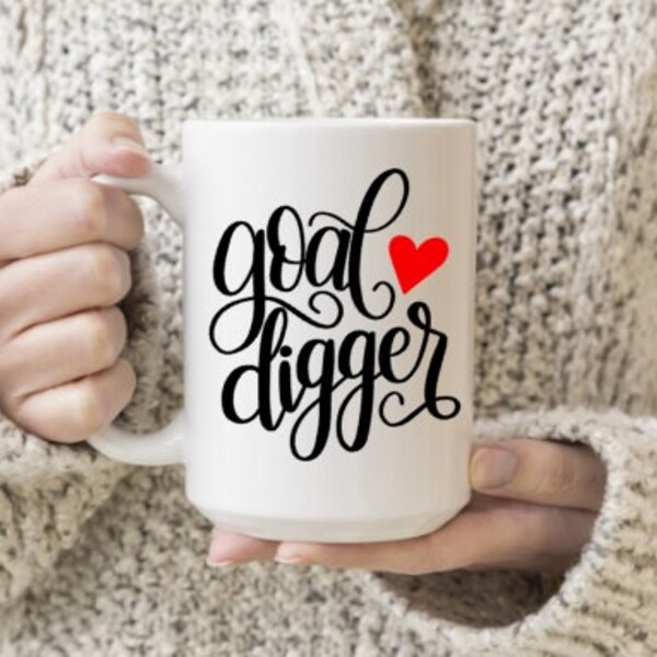 Goal Digger Vinyl Decal, Coffee, Coffee Love, Decal, Stickers, Laptops, Tablets, Water Bottles, Tumblers, Mugs, Travel Mugs, Car Sticker