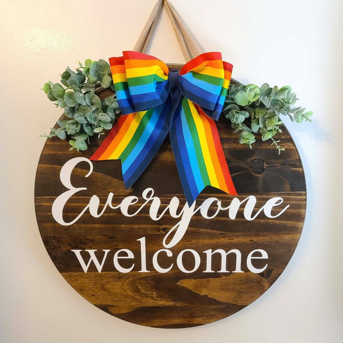 Pride Wreath Pride Door Hanger Everyone PRIDE Door Etsy