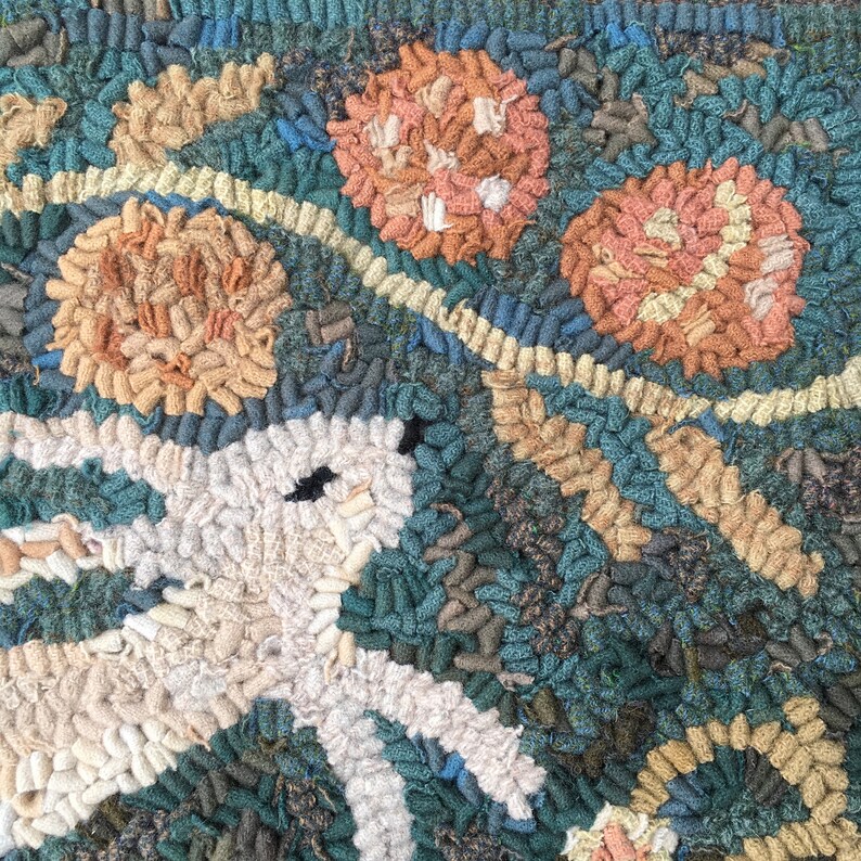 Northwestfolkdesign Hand Hooked Rug Running Rabbit Pattern by Etsy