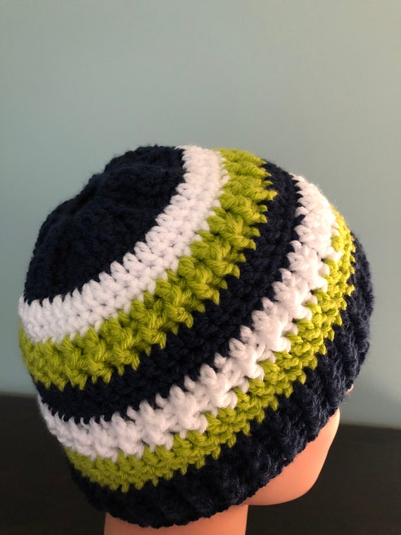 Seattle Seahawk Beanie Bun Beanie Blue 