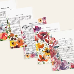 IMPRESSO E ENVIADO | Conjunto de 5 cartões postais de hino em aquarela de 4x6" nº 3