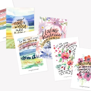 "Set mit 6 4x6 ""Bibel-Vers-Postkarten | ""Strengthen my Soul"""
