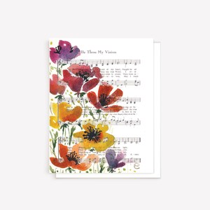 Watercolor Floral Hymn Greeting Card: Be Thou My Vision