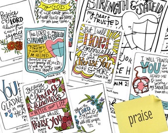 PRINTABLE Hand-drawn SPANISH Scripture Card Bible Verse Set With 8 Mini ...