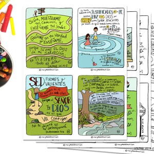 PRINTABLE Hand-drawn SPANISH Scripture Card Bible Verse Set With 8 Mini ...