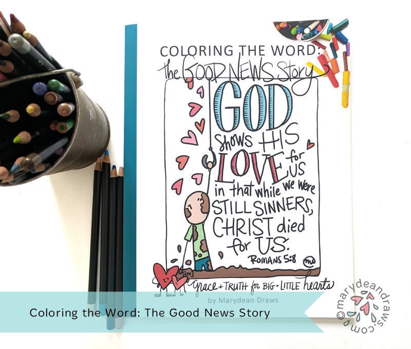Download Printable Digital Download Coloring The Word The Good News Etsy