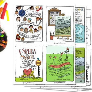 PRINTABLE Hand-drawn SPANISH Scripture Card Bible Verse Set With 8 Mini ...