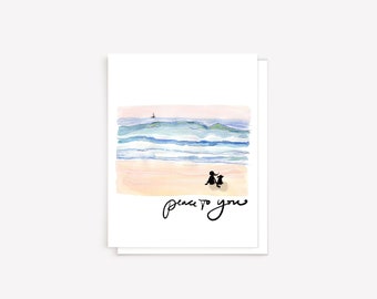 Empathy and Support Watercolor Greeting Card “Peace to You"