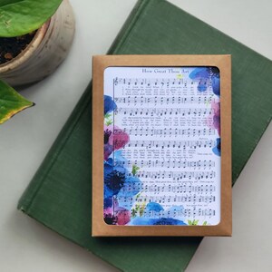 Conjunto de cartão de saudação de hino de aquarela com 8 cartões (Blues)