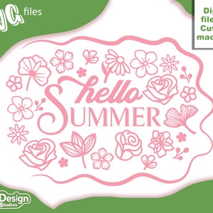Hello Summer SVG digital design file for Cricut and Silhouette cutting machines. create DIY Tshirts, home decor, fashion and gifts.