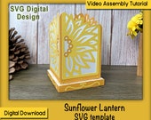 Sunflower Lantern - SVG template - digital files for Fall, Thanksgiving, Holiday Decor