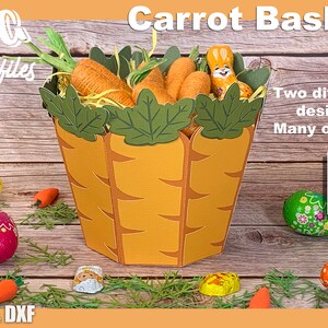 Karottenkorb SVG-Datei Digitales Design für Cricut und Silhouette Schneidemaschinen: Ostern, Parties, Feiern, Urlaub