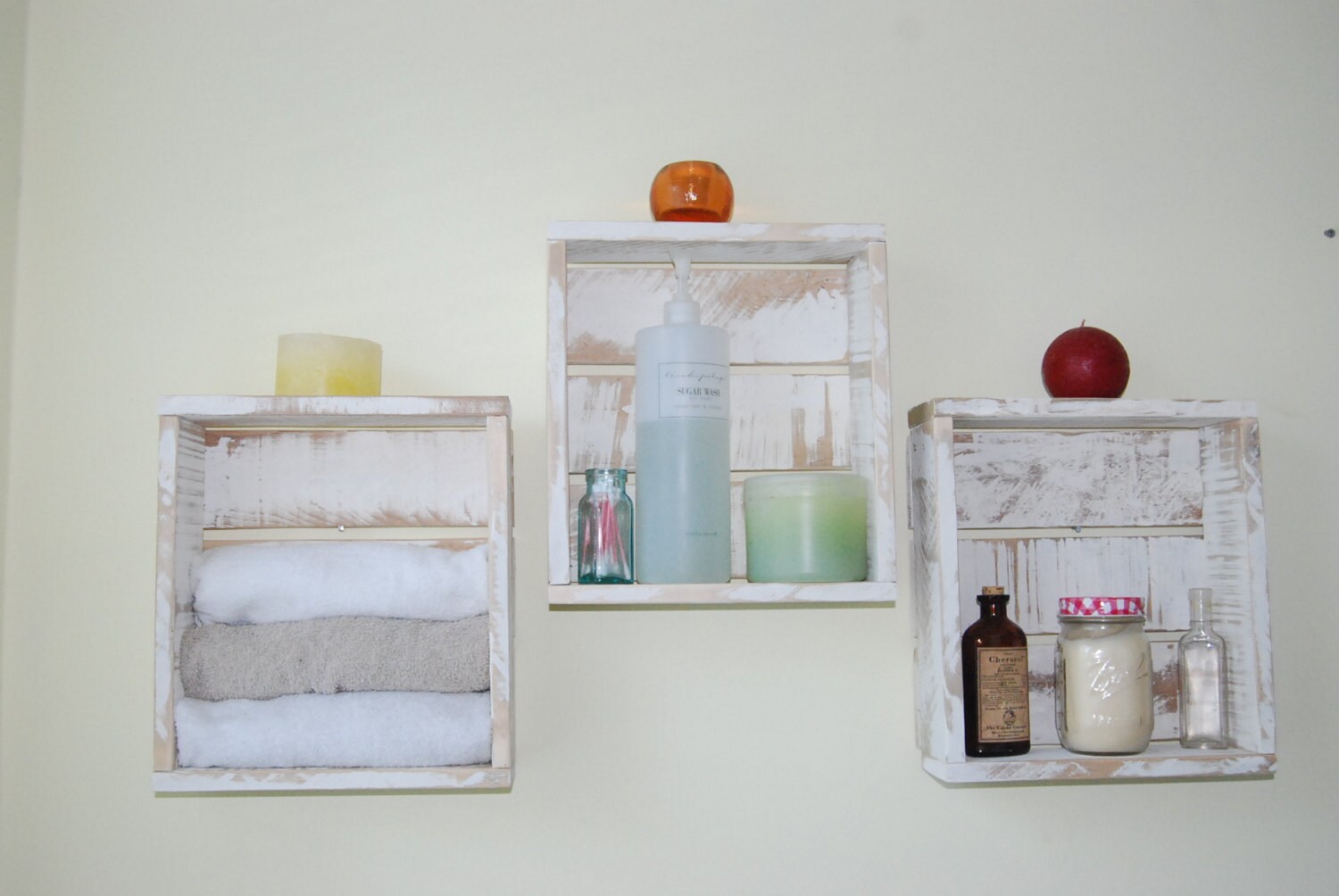 Shabby Chic white wall organizer Etsy
