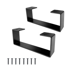 Peut inclure: Deux pieds de table en m&eacute;tal noir en forme de U avec des trous pr&eacute;-perc&eacute;s pour le montage. Les pieds sont rectangulaires et ont une finition mate. Huit vis noires sont incluses pour l'installation. Les pieds sont con&ccedil;us pour la construction de meubles.