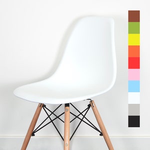Modern Minimalist Design Dining Chairs - Premium Quality Plastic Dining Chair in Variety of Colours with Wooden Legs