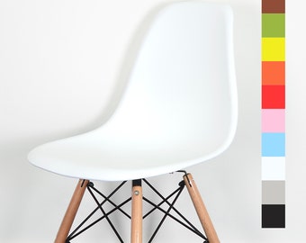 Modern Minimalist Design Dining Chairs - Premium Quality Plastic Dining Chair in Variety of Colours with Wooden Legs