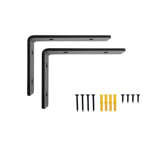 Heavy Duty Black Shelf Brackets – L Shape Angle Brackets for Shelves – Shelving Brackets & Supports – Suitable for Wall Shelving Purpose