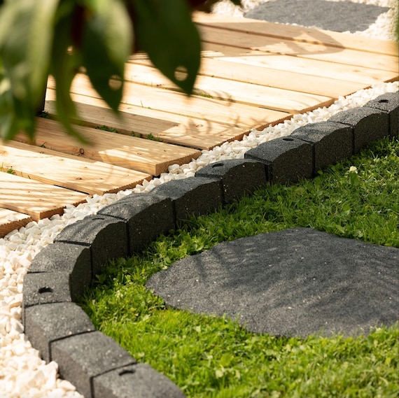 Flexible Garden Edging 1.2m Lawn Edging Stone Style Garden Border Flower Bed Raised Edging Durable Rubber Easy Installation Etsy
