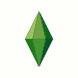 The Sims Plumbbob cross stitch pattern