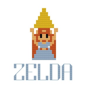 Zelda from the Legend of Zelda Cross Stitch Pattern